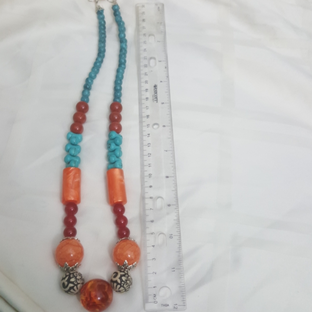 Mix with large orange beads necklace - Picture 13 of 13